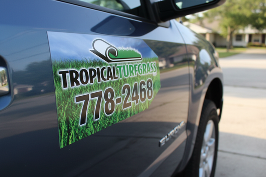 contractor truck with custom car magnet signage fayetteville nc