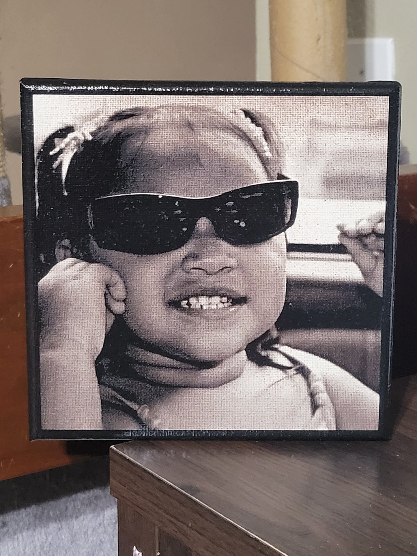 8"x8" Customed Laser Engraved Canvas Photo