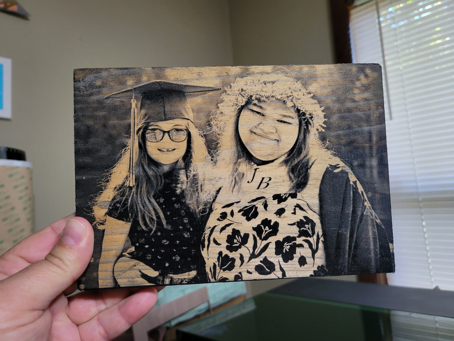 5.5"x8" Customed Laser Engraved Wood Photo