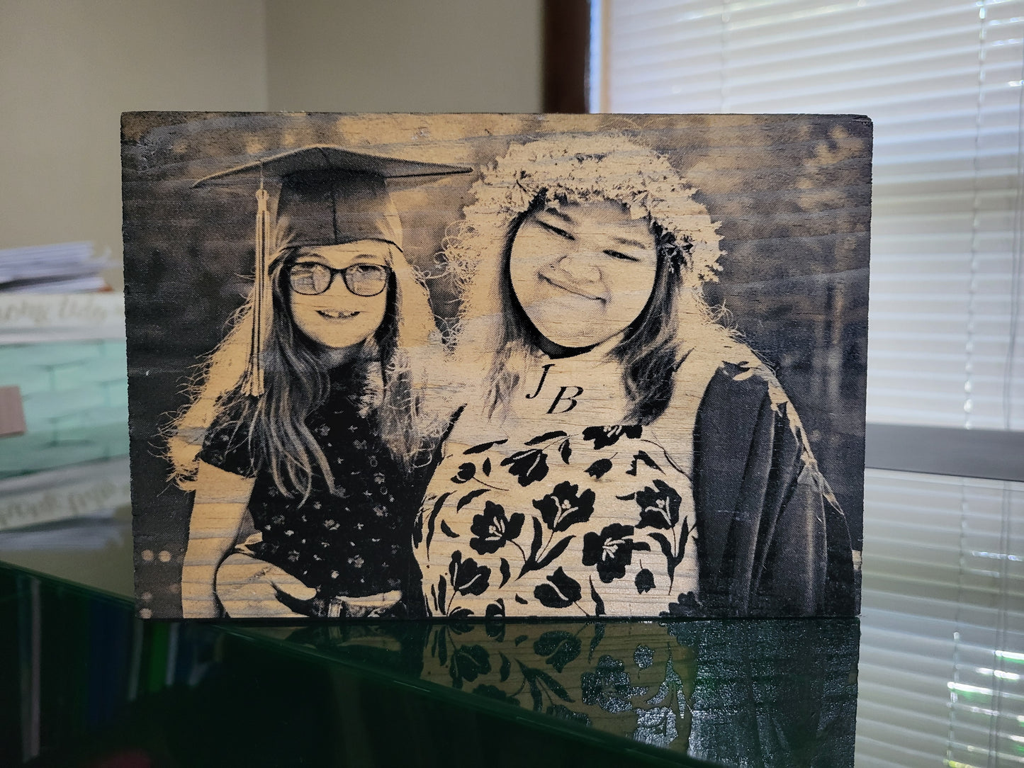 5.5"x8" Customed Laser Engraved Wood Photo