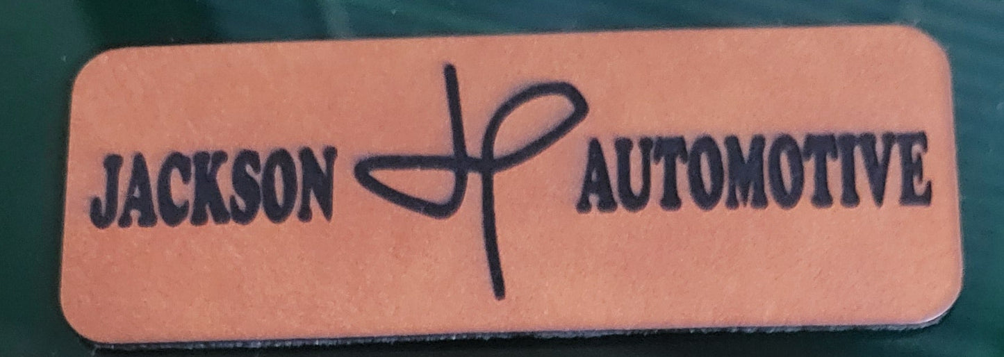 Custom Logo Iron On Leather Patches | Laser Engraved Leatherette Patches for Hats & Apparel