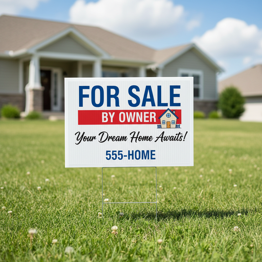 custom 18x24 yard sign Fayetteville NC
real estate yard sign coroplast outdoor
